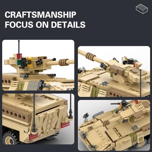 MEIEST Militärfahrzeug Bausteine Sets, gepanzerter Modell Ziegel Set Hochdetaillierter Satz für Militär Enthusiast, Jugendliche und Erwachsene (M1128 Mobile Gun System)