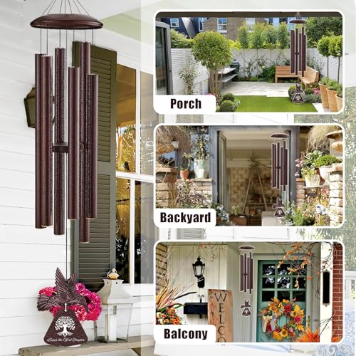 Image of Retirement Gift Wind Chime with Hummingbird, 32 inch Wind Chimes with Sunflower Greeting Card Happy Retirement Gifts for Women Men Colleague Boss Teachers Friends, Going Away Gifts for Coworker