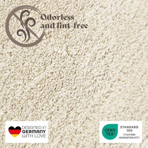 TT Home Teppich Wohnzimmer Kurzflor Anti-Rutsch Rückseite Einfarbiges Design Waschbar, Farbe: Creme, Größe:140x200 cm