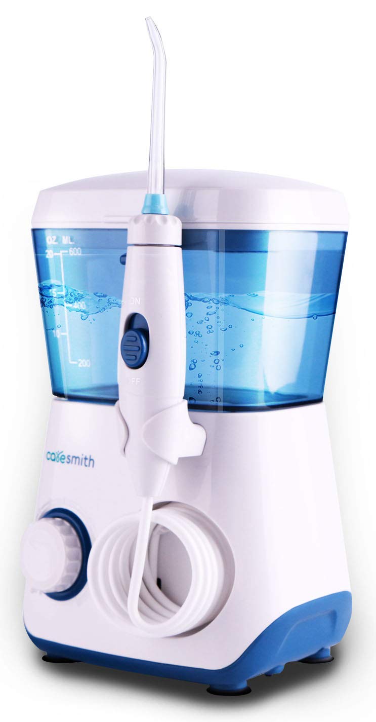 Caresmith Table Top Water Flosser | 8 Jet Tips | 10 Pressure Modes | Denture Care
