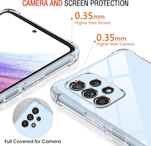 Image of Lustree Back Cover Transparent Case Compatible with Samsung Galaxy A73 | Clear + TPU Case with 4 Corner Air Cushion Protection & Camera Protection | Slim& Stylus Cover