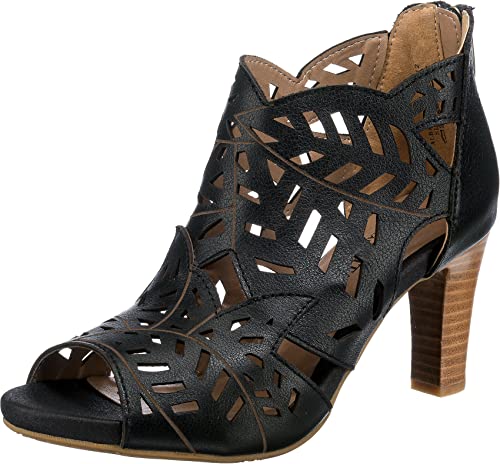 Sandalias Peep Toe de Mujer LAURA VITA Alcebaneo 048, Negro (Noir Noir), 39 EU