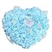 ELizoop Anillo Bodas Almohada CojíN Portador Flores en Forma CorazóN CojíN Anillo RomáNtico Caja Anillo JoyeríA (Azul)