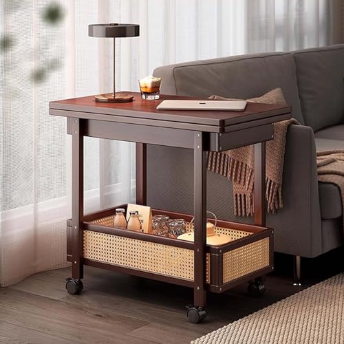 Table basse pliante portable à roulettes : la solution gain de place pour petits salons