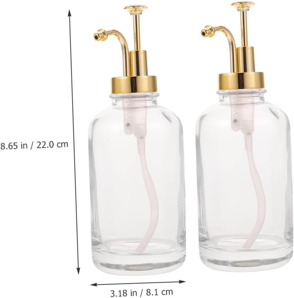 2pcs Syrup Dispenser Pump Glass Syrup Bottles Pump for Bar for Coffee Shop