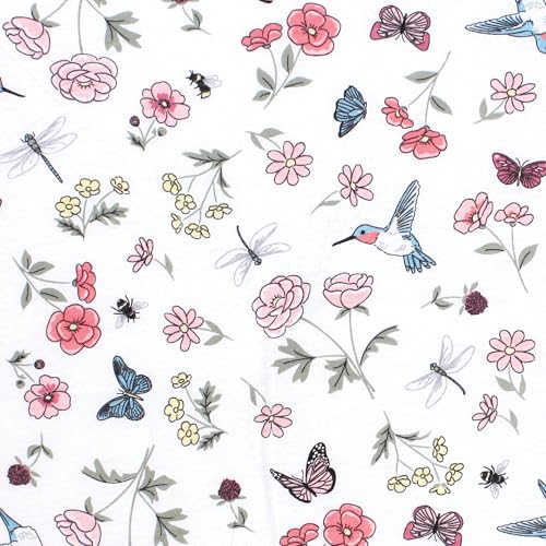 Image of Hudson Baby Unisex Baby Cotton Fitted Crib Sheet, Hummingbird Garden, One Size