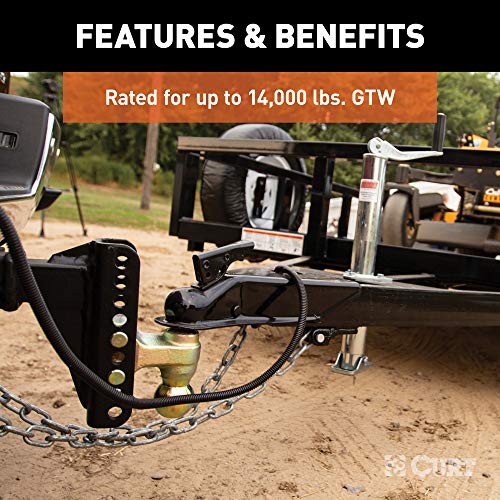 CURT 45900 Adjustable Trailer Hitch Ball Mount, 2Inch Receiver, 6Inch