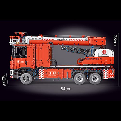 YOKES Technik Feuerwehrauto mit 8 Motoren, 4629 Teile Technik Ferngesteuert Feuerwehr LKW mit Kranarm Modell Bausatz… – Bild 5