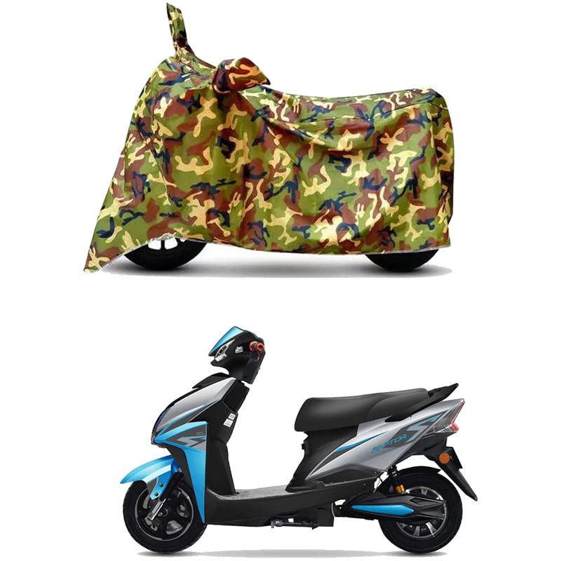 Image of Waterproof 100% PVC Coated Bike Scooty Two Wheeler Body Cover Compatible for Techo Electra Raptor STD /UV-Rays /Heat Protection /Birds Dropping /Scratchproof /Dust Proof /All [6X6 Jungle Print]