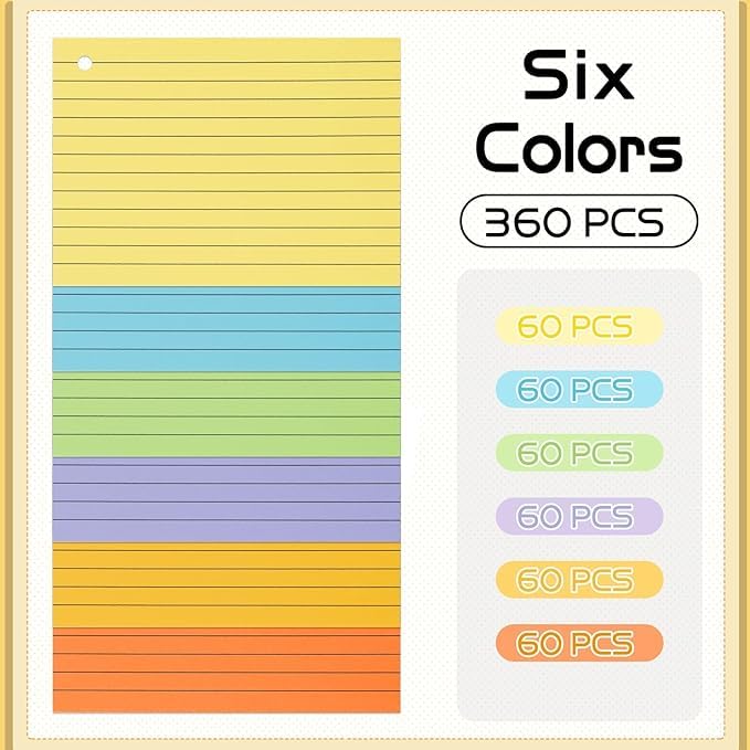 ATBUSS 10 Tarjetas En Línea, Tarjetas De Palabras En Blanco Portátiles, Tarjetas De Memoria De Hojas Sueltas con Hebilla, Adecuadas para Escuelas Y Oficinas.