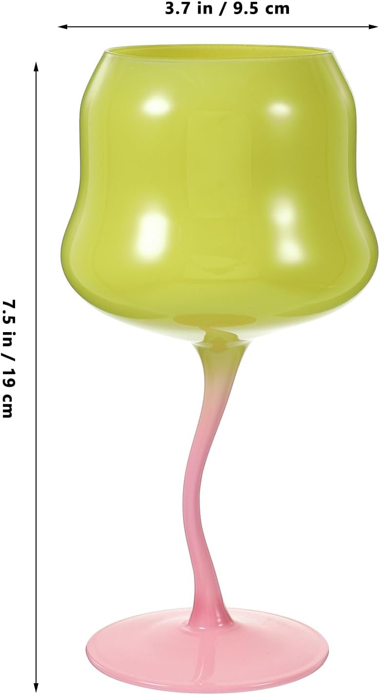 Amosfun Rose Shaped Wine Glasses Stem 3.74 Inch Vintage Goblet Glassware for Rustic Dining and Cocktail Parties - Image 2