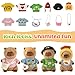Capybara Plush Toy Clothes & Accessories 12Pcs Soft Stuffed Animal, Dress Up Cute Capybara Plushie Valentine's Day Easter Birthday Gifts