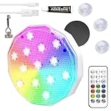 MQFORU Pool Lights, Rechargeable Submersible LED Lights, IP68 Waterproof Underwater Upgraded 16 Color Changing Floating Lights with Remote，Magnet Hot Tub Lights Pool Pond Decoration，1 Pack