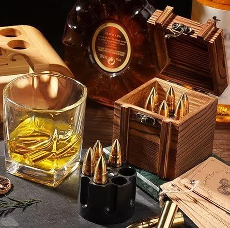 Miniatura 6 de Regalos para hombres, marido, novio, día del padre, regalo de cumpleaños de esposa, hija, hijo, niños, piedras de whisky con caja de madera,
