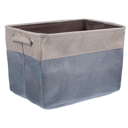 PRETYZOOM Cesta de Almacenamiento Plegable de Algodón y Lino Caja Organizadora de Gran Capacidad para Ropa Juguetes y Cosméticos Resistente y Ahorra Espacio para Hogar Color Negro y Gris