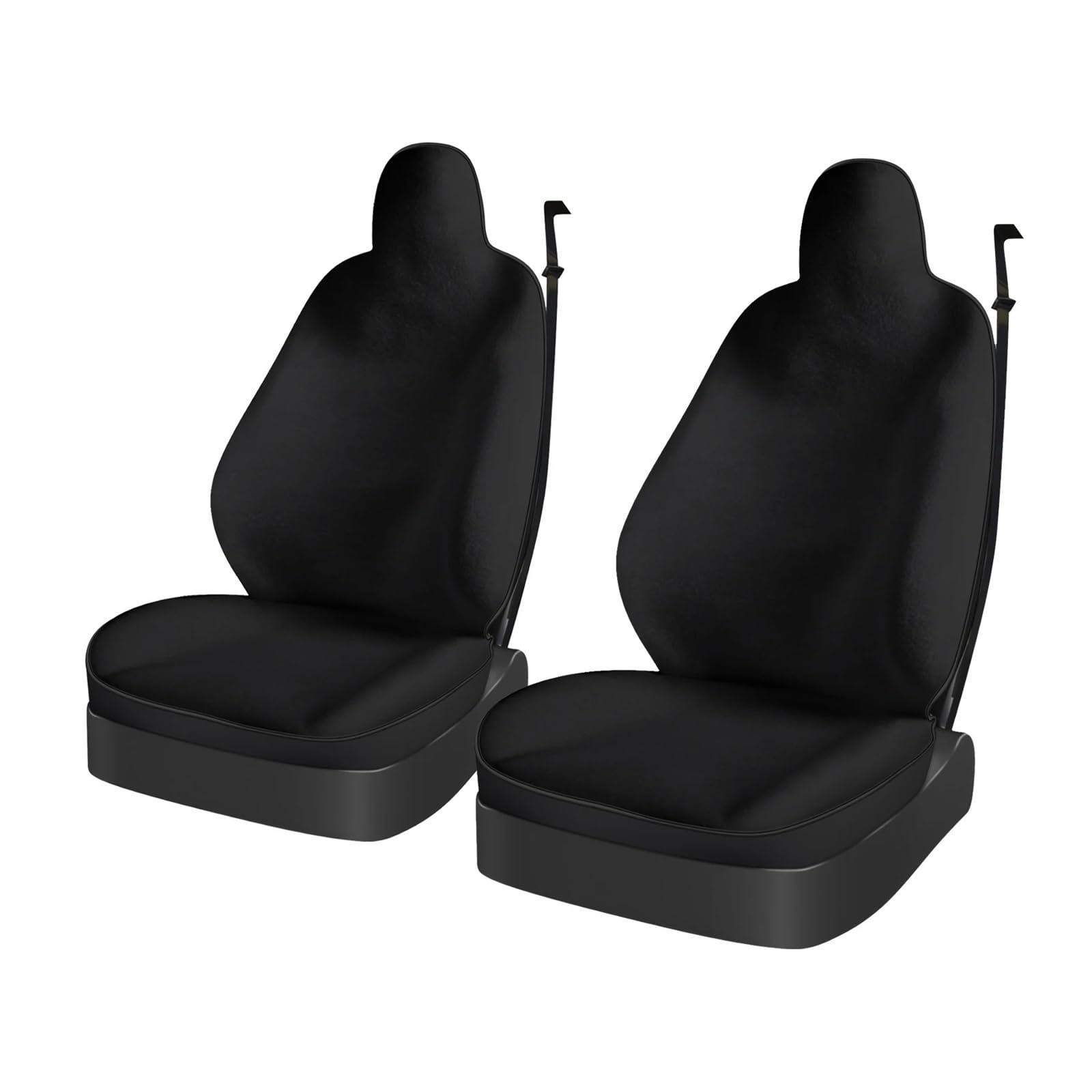 Für Tesla Für Model 3 / Y Sitzbezug Vordersitze Bezug Polyesterfaser Frühling Sommer Weiß/Schwarz 4mm Dick Vordersitze Schonbezug(Black 2pcs)