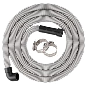 Washing Machine Drain Hose Extension, Universal Replacement Drain Hose Fit with 5/8 Inch, 7/8 Inch, or 1 Inch OD Drain Outlet for Washing Machine, Dishwasher & Other Applications，Gray PVC（8FT）