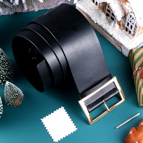 2 Pcs Christmas Santa Belt for Men Women 64.9" x 3.5" Buckle Decorations Black on Elf Pirate Belt Crafts Gifts for Adults Women Cosplay4