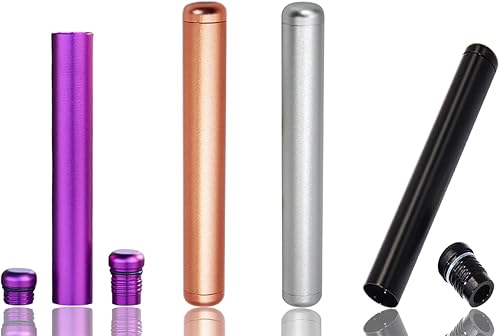 Miniatura 1 de Contenedor de tubo de metal impermeable de 2 piezas, soporte de tubo de almacenamiento, caja de almacenamiento de viaje, cabe en el bolso de