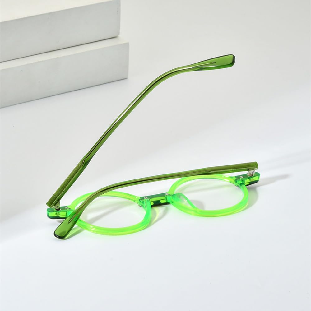 MUTYNE Montura de gafas de acetato para hombre, anteojos transparentes redondos Retro Vintage, gafas para mujer