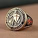HZMAN Knights Templar Put On The Whole Armor of God Ephesians 6:13-17 Red Cross Design Men's Stainless Steel Ring