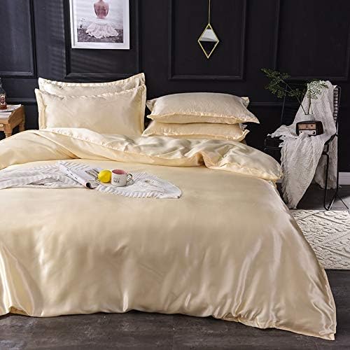 Ultra Soft Silk Satin 1-Peice Comforter with Microfiber Filling Duvet Insert(Twin/Twin XL,Gold)