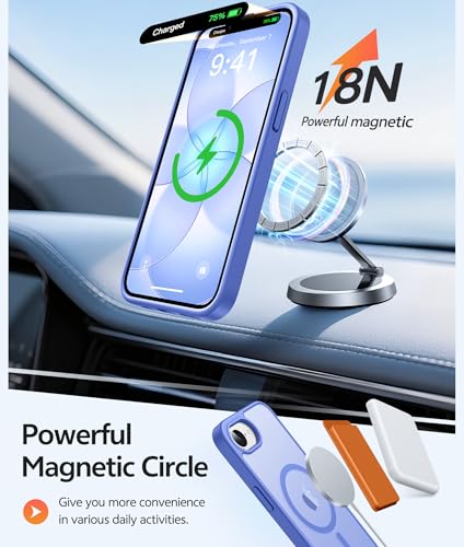Image of FNTCASE for iPhone 17e Case: iPhone 16e Phone Case [Compatible with Magsafe] Translucent Matte Cases with [Screen Protector] Military Grade Shockproof Protective Phone Cover - Ultramarine