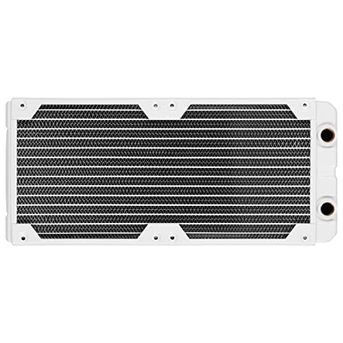 Corsair Hydro X Series, XR5 280 mm Water Cooling Radiator (Dual 140mm Fan Mounts, Premium Copper Construction, Polyurethane Coating, Integrated Fan Screw Guides) White by Corsair - Used condition - US$39.84