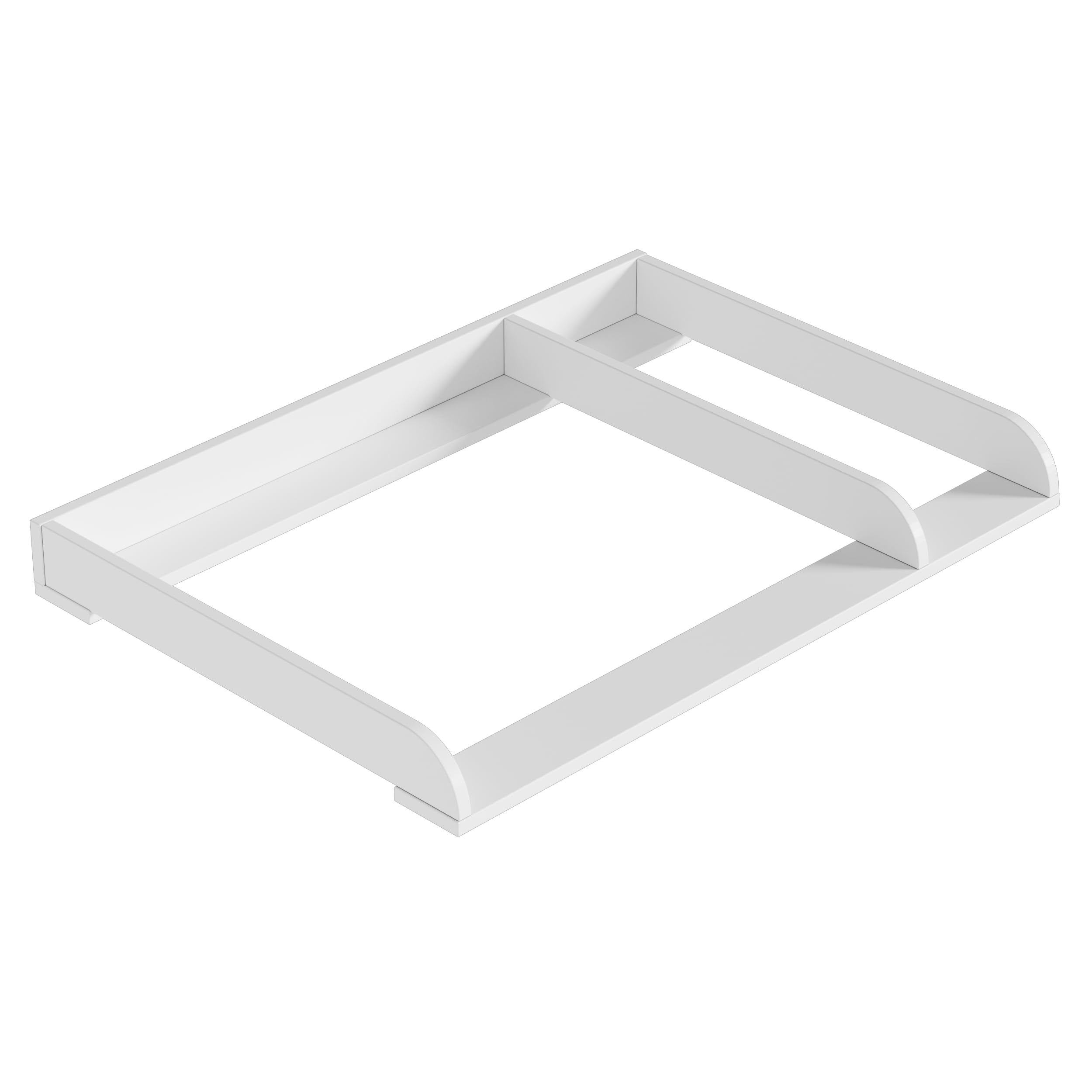 MSFE Cambiador para Cómodas,Ajustable Universal Tablero Cambiador con Separador,Rango ajustable:59–47W cm, Accesorio Universal para Cómoda,Paneles Frontales Redondeados,Madera MDF,Blanco,108x80x9,5cm
