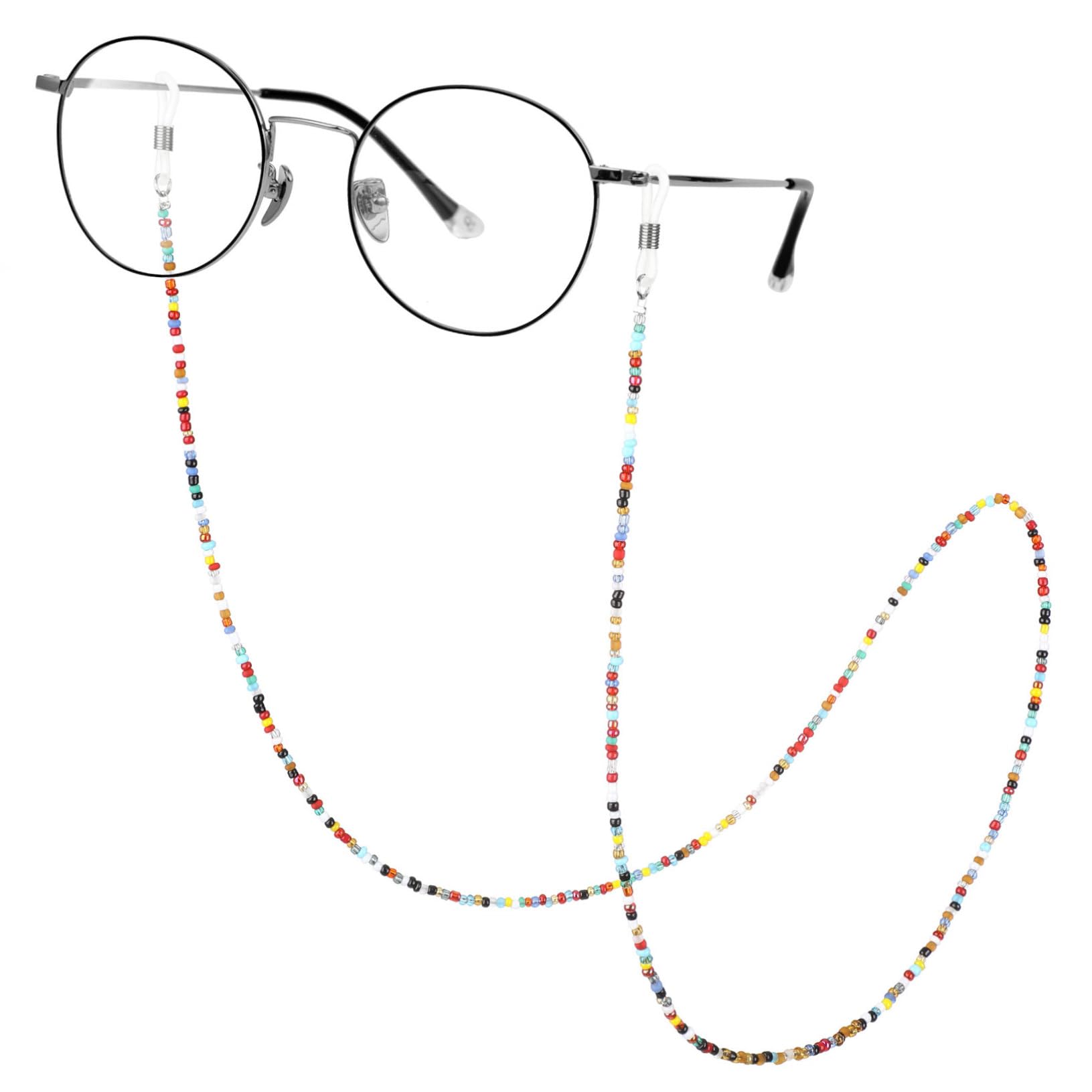 IMIKEYA Cadena para Gafas de Cuentas Finas, 2 Piezas, Plástico, Cuello