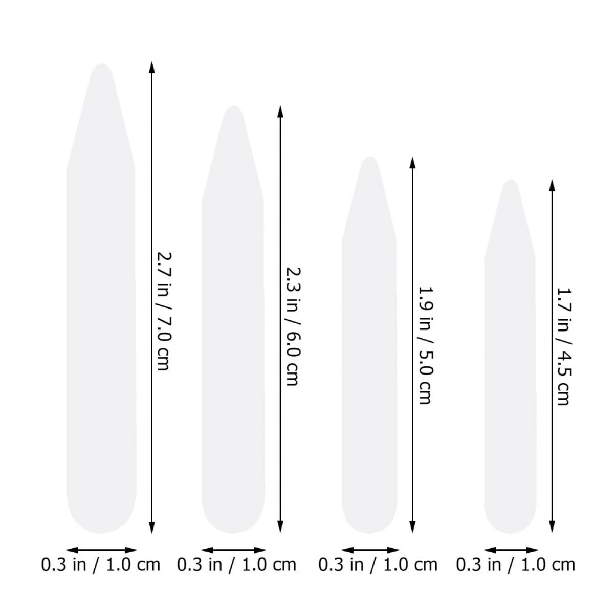 Ipetboom Dress Shirt Collar Inserts for Men 400pcs Shirt Stays Smooth Edges Collar Support