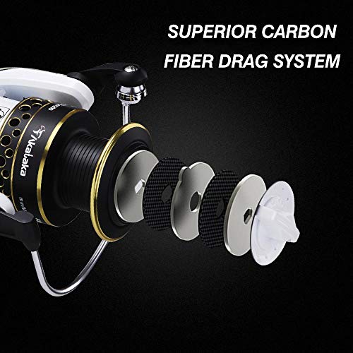 Akataka 3000 Spinning Reel 10+1Bb Ultralight Smooth Stainless Durable Spinning Fishing Reels, Powerful Carbon Fiber 26Lb Max Drag, High-Capacity Cnc Aluminum Spool Saltwater & Freshwater Reels #TOP2