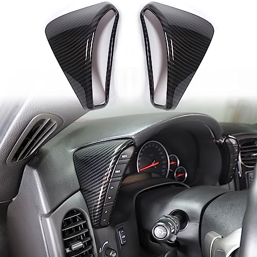 Dashboard Button Cover Trim Compatible with Chevy Corvette C6 2005-2013 Speedometer Bezel Cover Trim Frame Interior Accessories (Carbon Fiber Pattern)