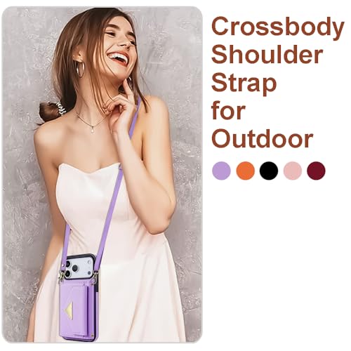 Étui en cuir synthétique iPhone 17 Pro violet aux finitions haute qualité