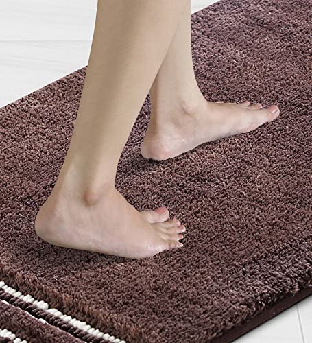 Image of Obsessions Ultra Soft Solid Bath Runner - Premium 1950 GSM Density, Anti-Skid Safety Backing & Superior Absorbency for Quick-Dry Comfort (60x150 cm, Chocolate)