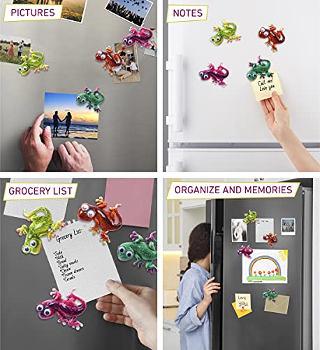 Set de 4 imanes decorativos de gecko para refrigerador miniatura 3