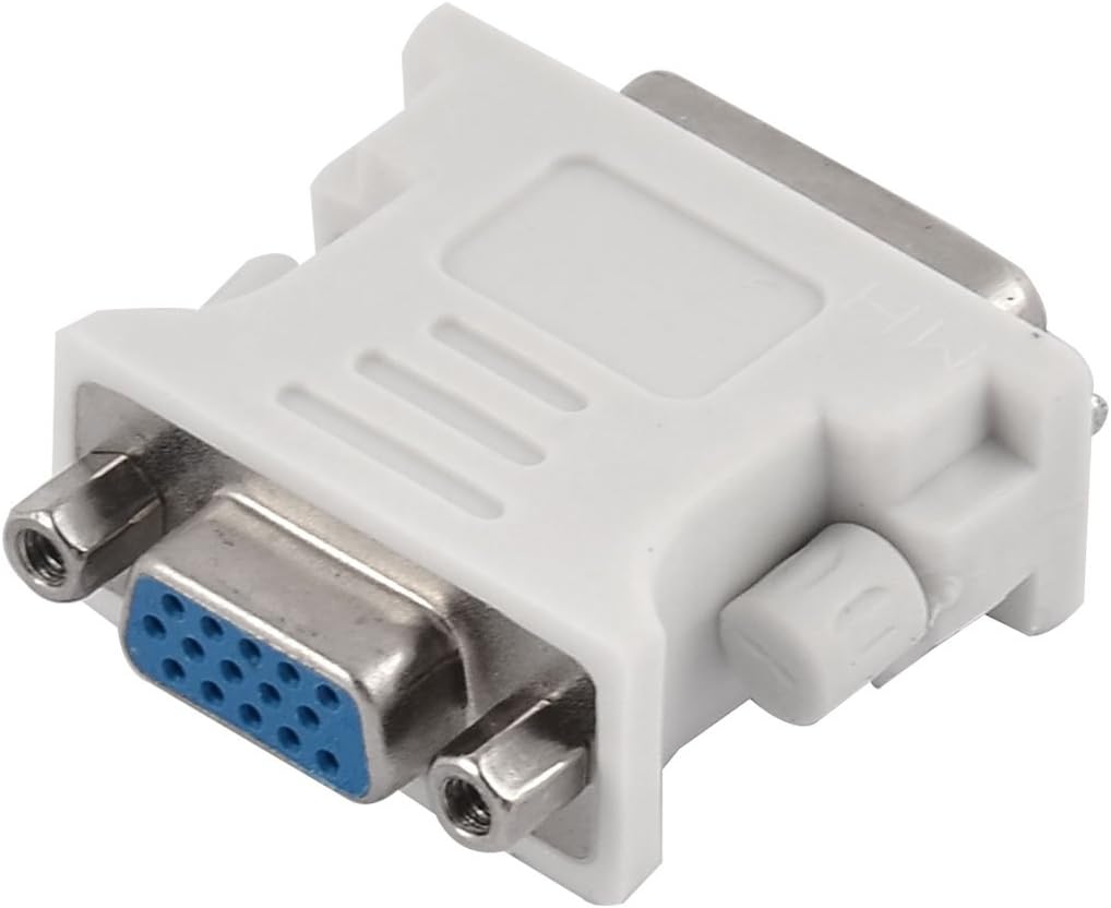 Aexit DVI-I 24+5 Distribution electrical Pin Male to VGA 15 Pin Female Converter Convertor Adapter White