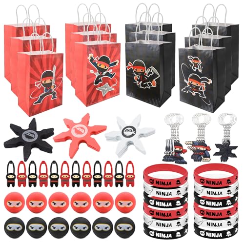 Petits cadeaux d'anniversaire enfant ninja pour remplir les sacs surprises de fête