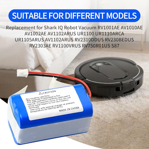 Image of RVBAT850 RVBAT85002 Battery Replacement for Shark IQ Robot Vacuum RV1001AE | RV1000S AV1010AE AV1002AE RV1100VL RV101AE AV1102ARUS RV1101ARUS UR1000SR UR1100 UR1110ARCA UR1105ARUS AV1102ARUS RV1100VRUS