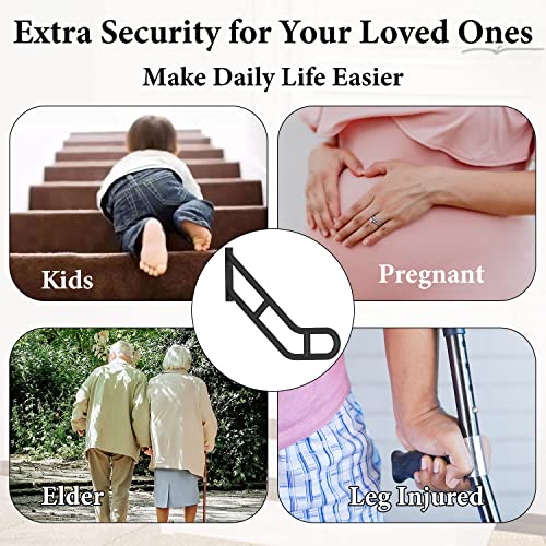 25" U-Shaped Handrails For Outdoor 1-3 Steps, Upgraded Bent Black Wall Mount Handrail For Indoor, Easy To Install Safety Grab Bars For Stairs, Metal Stair Railing For Garage Porch Garden Entry Steps #TOP5