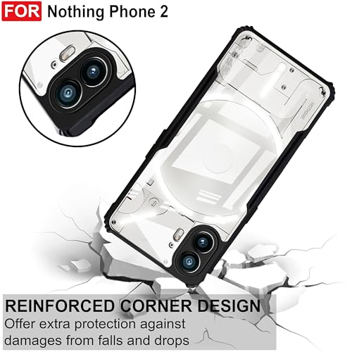 Image of Zapcase Back Case Cover for Nothing Phone 2 | Compatible for Nothing Phone 2 Back Case Cover | 360 Degree | Clear Case with Camera Protection | (TPU + PC | Matte Black)
