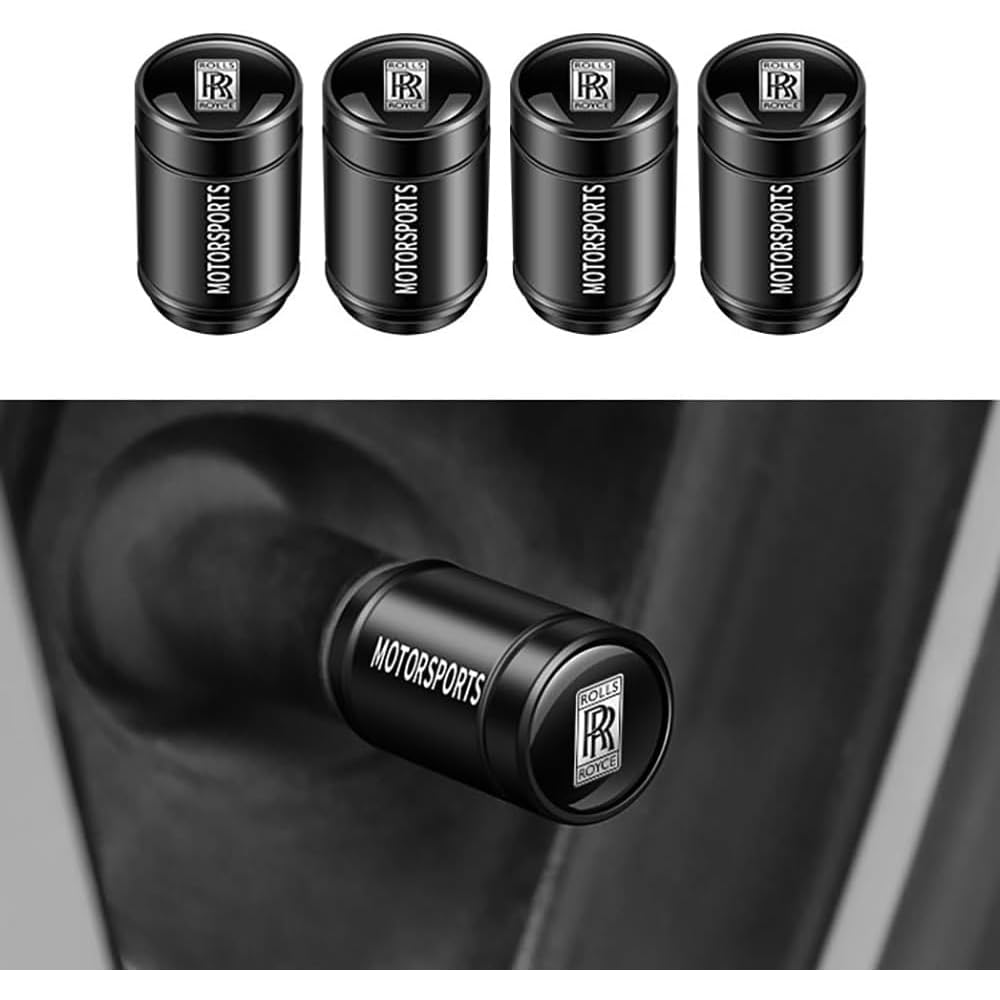 Ventieldoppen voor Rolls-Royce,SealScrew-On Autoventieldop,Waterdicht Bandenventiel,Corrosiebestendig,Easy-Grip