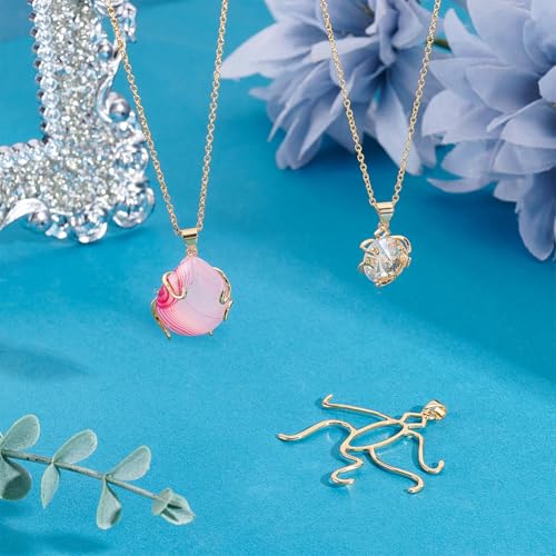 PH PandaHall 3PCs 5 Claws Prong Gold Pendant Setting for Irregular Stones Handmade Jewelry