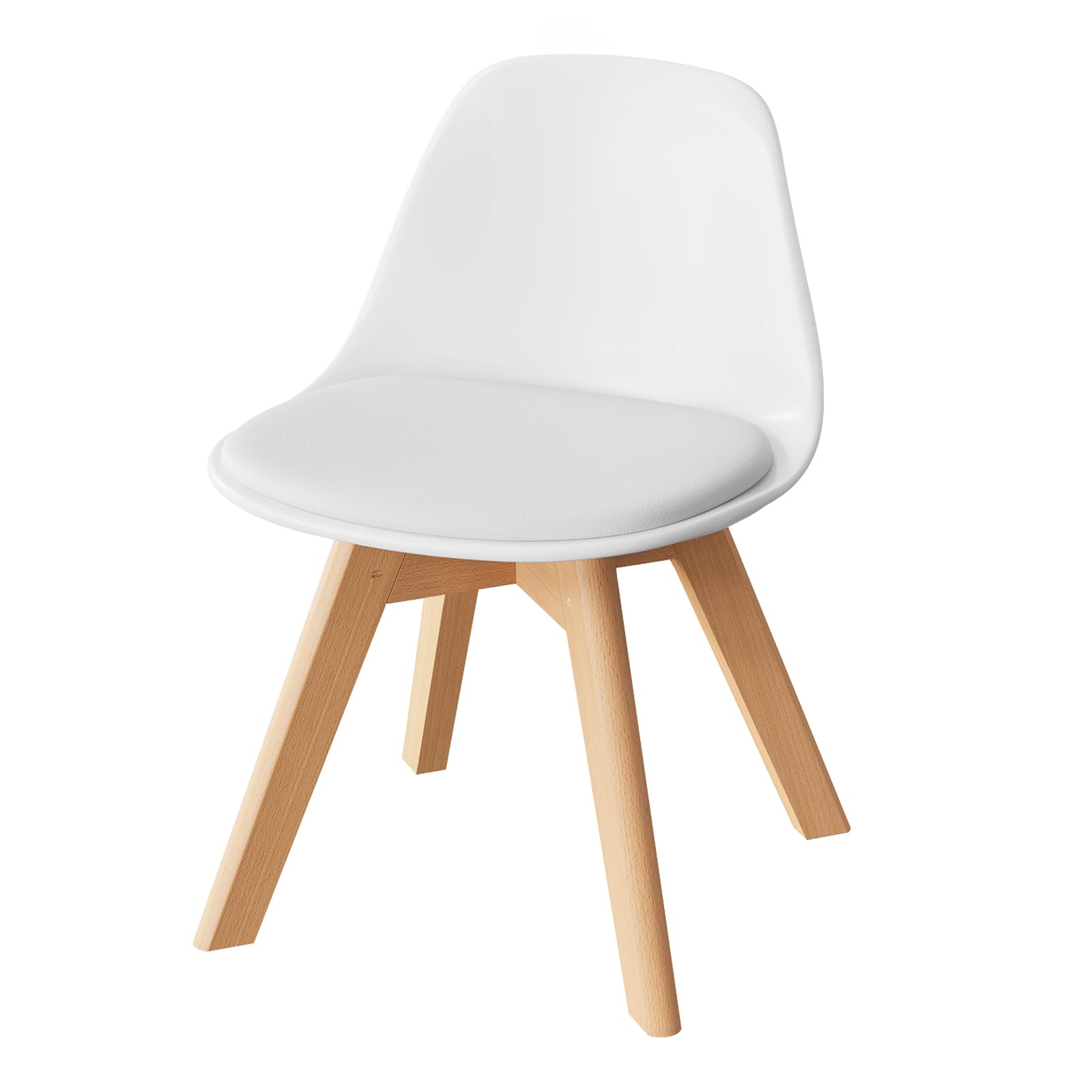 WOLTU Kinderstuhl mit Holzbeinen, Sitzhöhe 33 cm, Weiß