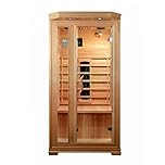 Forward Furniture Haven Sauna - Indoor Infrared Sauna, Canadian Hemlock, 1350W Ceramic Heating, 8mm Glass, Control Panel, Compact Home Spa (1 Person)