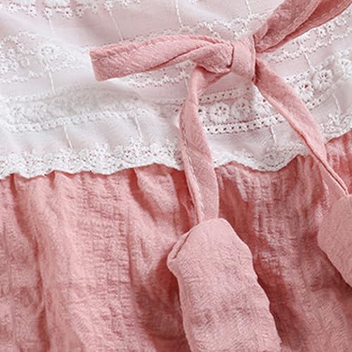 Girl's Cotton Lace Dresses Lightweight Ruffle Short Sleeve Princess Dress Summer Cute Flowy Mini Dresses 3-16 Years4