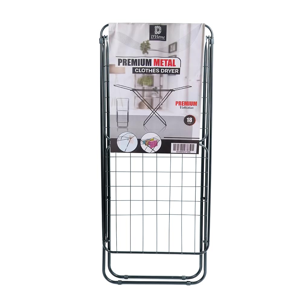 D'Home Large Folding Clothes Dryer Drying Space Laundry Washing Durable Metal Drying Rack Multifunctional Air Dryer Ideal For Indoor And Outdoor 18MTR Support, LT-10011-1