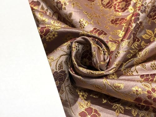 Brocart de soie mauve jacquard floral pour coudre une robe de soirée chic
