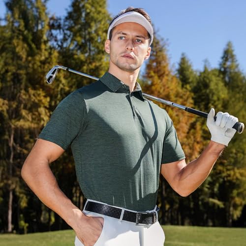 LalaHooK 3 Pack Polo Shirts for Men - Quick Dry Moisture Wicking Performance Golf Shirts Black Short Sleeve for Work Athletic4