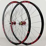 LSRRYD MTB Fahrrad Steckachsen Laufradsatz 26'' 27.5'' 29 Zoll 700c Laufrad Felge Scheibenbremsen Mountain Bike Laufradsatz 24 Loch Nabe Kassette 7/8/9/10/11/12 Geschwindigkeit 1595g, Red